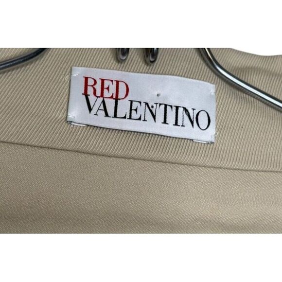 Valentino Womens Jacket Full Zip Peplum Shawl Collar Long Sleeve Buttons Beige 4 - Picture 5 of 10